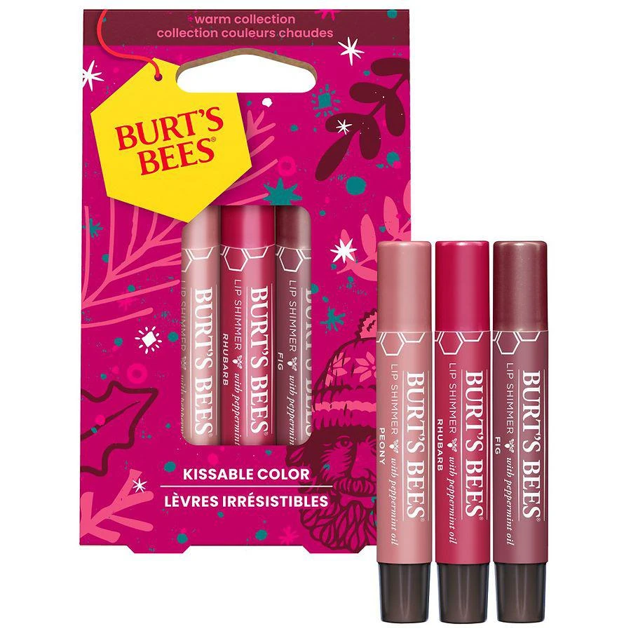 商品Burt's Bees|Kissable Color Holiday Gift Set, Warm Collection, Lip Shimmers,价格¥101,第3张图片详细描述