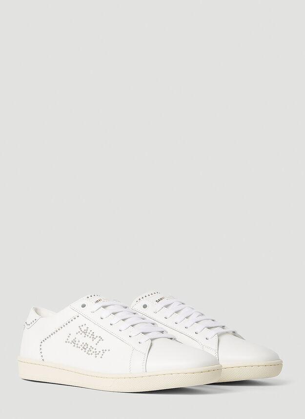 商品Yves Saint Laurent|SL 08 Studded Sneakers in White,价格¥4683,第4张图片详细描述