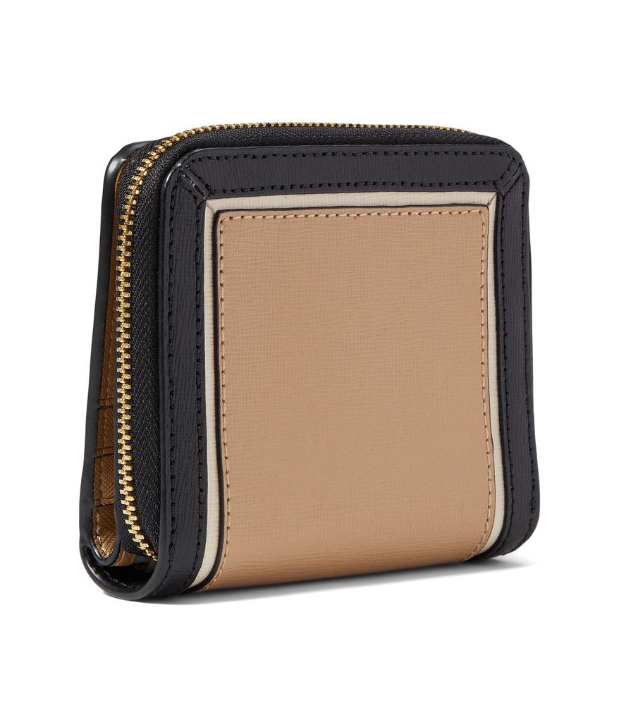 Morgan Color-Blocked Saffiano Leather Small Compact Wallet商品第2张图片规格展示