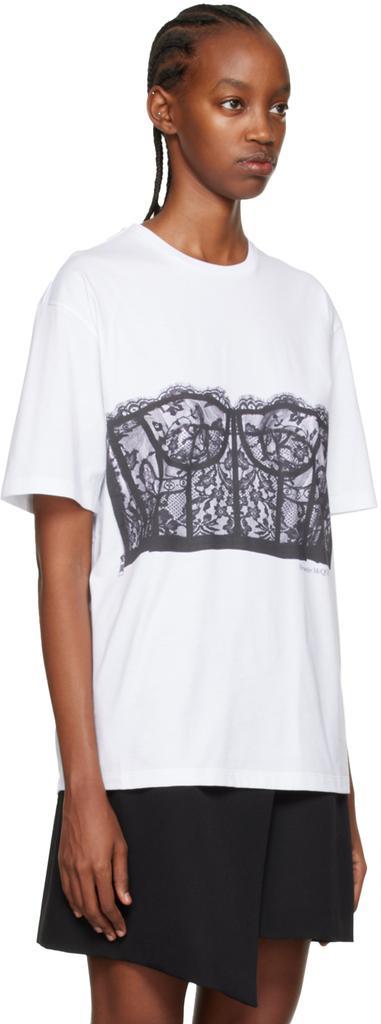 商品Alexander McQueen|White Lace Corset T-Shirt,价格¥2745,第4张图片详细描述