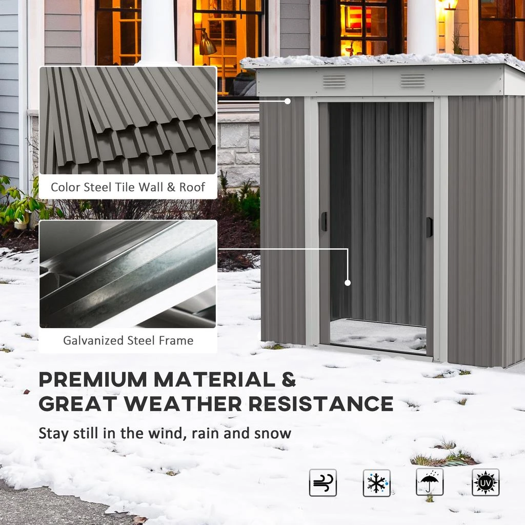 商品Streamdale Furniture|Streamdale Secure and Spacious Outdoor Shed for Garden Tools and Equipment,价格¥4060,第3张图片详细描述