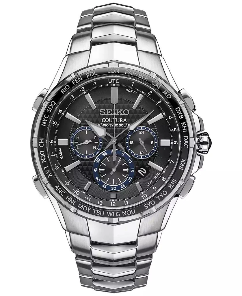 商品Seiko|Men's Solar Chronograph Coutura Stainless Steel Bracelet Watch 45mm SSG009,价格¥3402,第1张图片