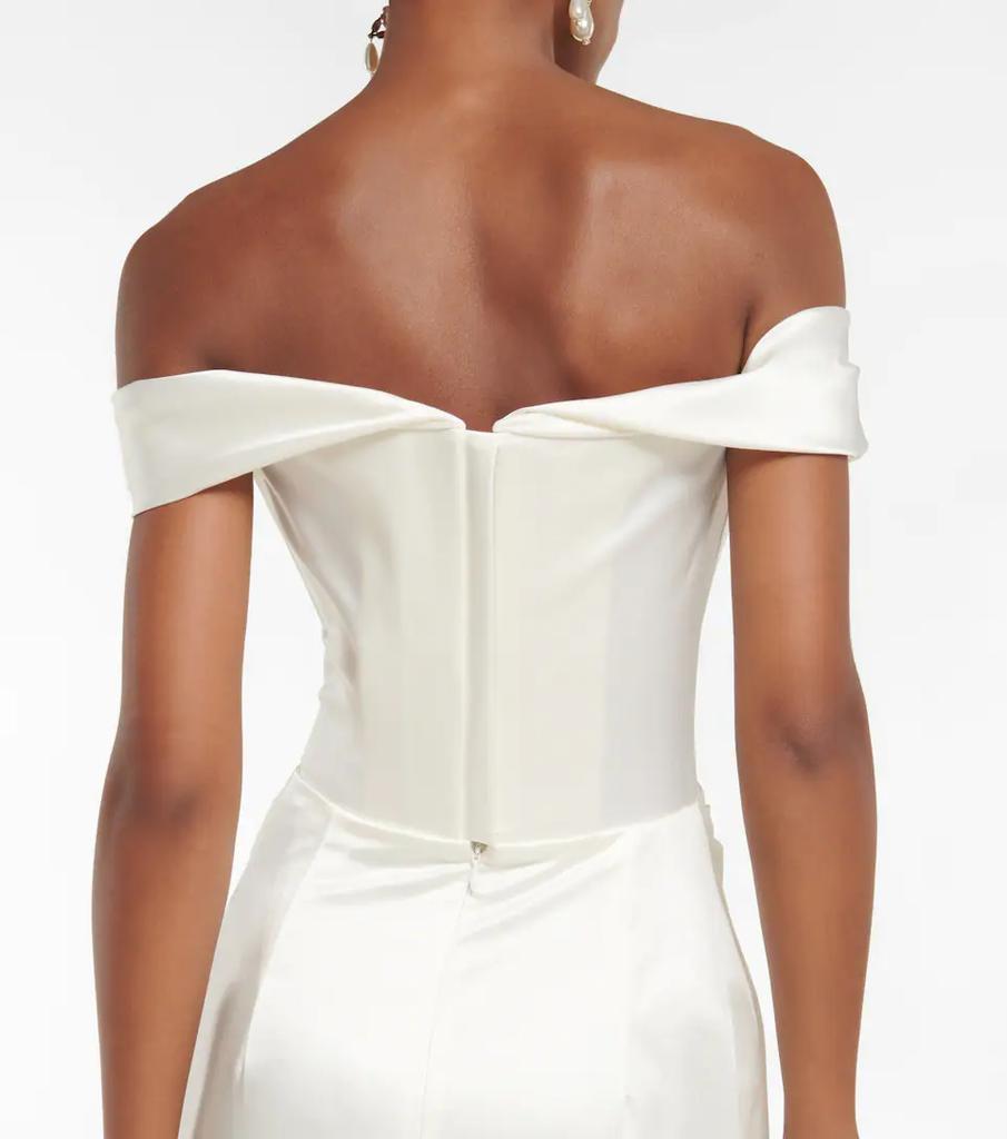 商品Vivienne Westwood|新娘造型 — Cora Cocotte垂褶缎布长礼服,价格¥33546,第7张图片详细描述