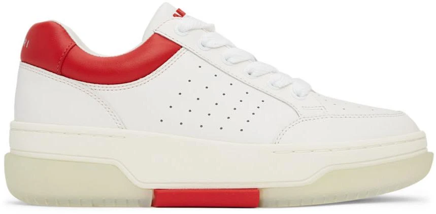 商品AMIRI|White & Red Stadium Low Sneakers,价格¥2492,第1张图片