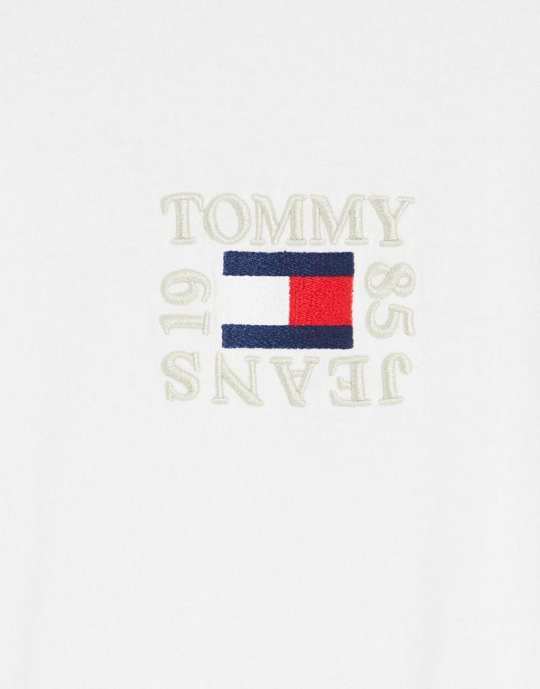 Tommy Jeans cotton relaxed timeless boxy t-shirt in white - WHITE商品第3张图片规格展示