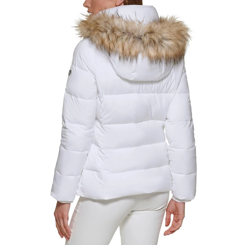 商品Calvin Klein|Women's Faux-Fur-Trim Hooded Puffer Coat,价格¥1130,第2张图片详细描述