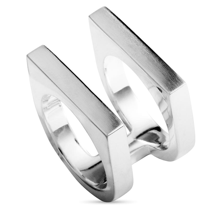 Georg Jensen Aria Silver Flat Two Band Ring商品第1张图片规格展示