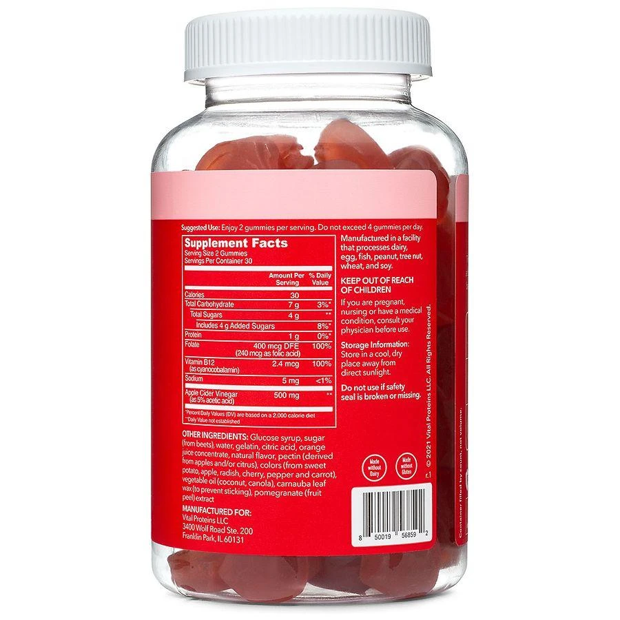 商品Vital Proteins|Apple Cider Vinegar Gummies,价格¥127,第4张图片详细描述