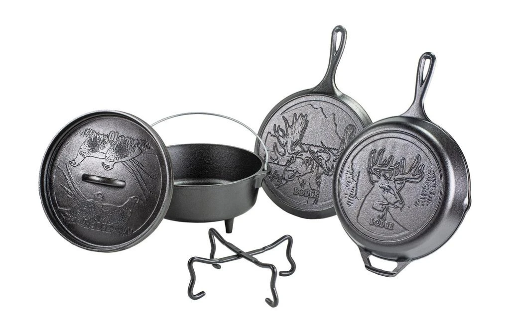 商品Lodge|Cast Iron Wildlife Series 5 Piece Cookware Set,价格¥1107,第1张图片