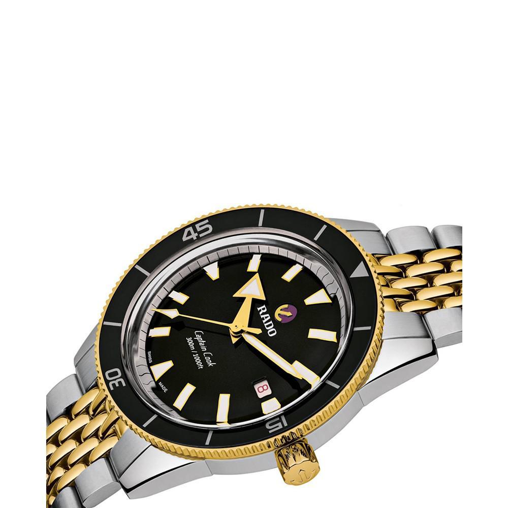 商品Rado|Men's Captain Cook Automatic Two-Tone Stainless Steel Bracelet Watch 42mm,价格¥16885,第4张图片详细描述