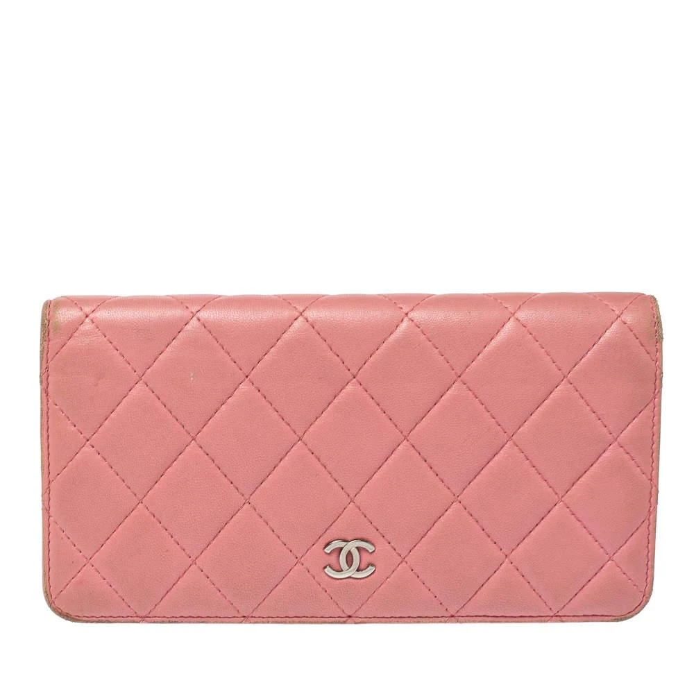 商品[二手商品] Chanel|Chanel Pink Quilted Leather L Yen Continental Wallet,价格¥3584,第1张图片