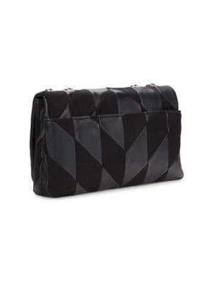商品Karl Lagerfeld Paris|Lafayette Leather & Suede Shoulder Bag,价格¥1264,第6张图片详细描述