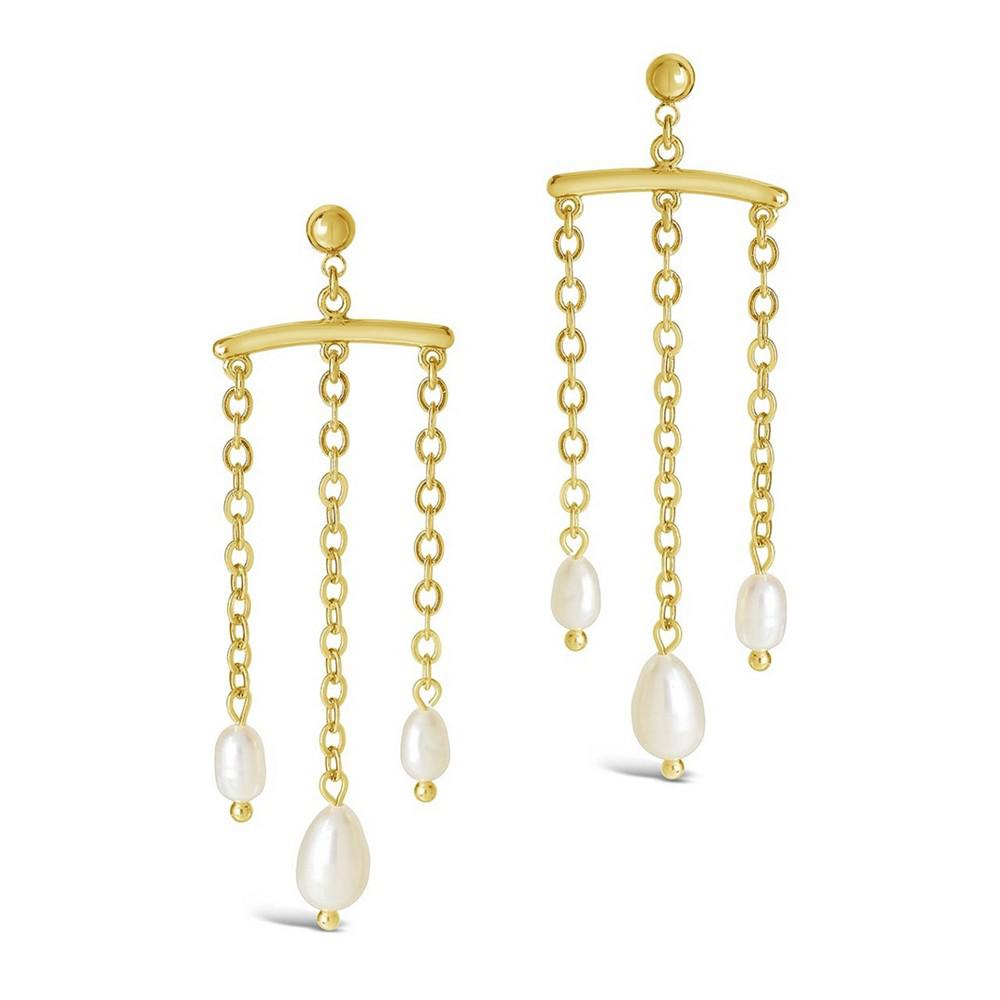 Women's Chains and Pearls Chandelier Drop Earrings商品第1张图片规格展示