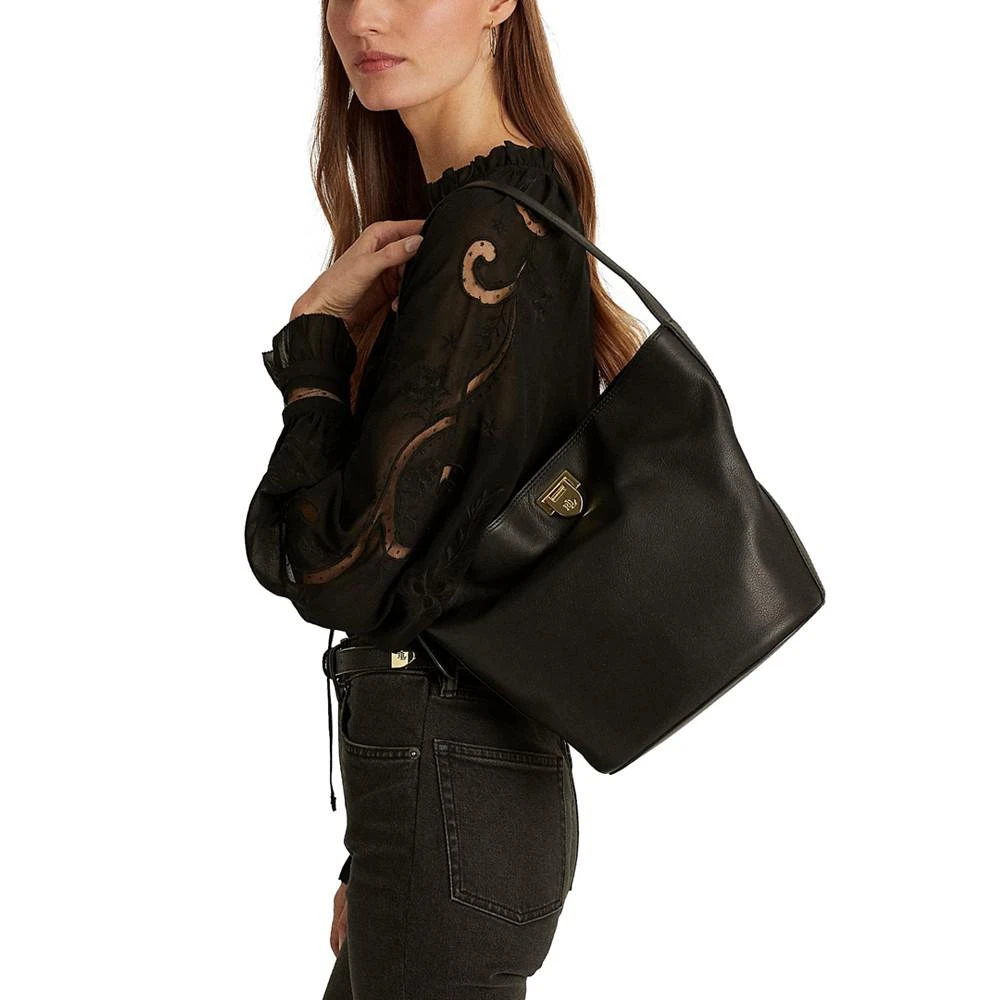 商品Ralph Lauren|Leather Medium Harlow Bucket Bag,价格¥1675,第2张图片详细描述