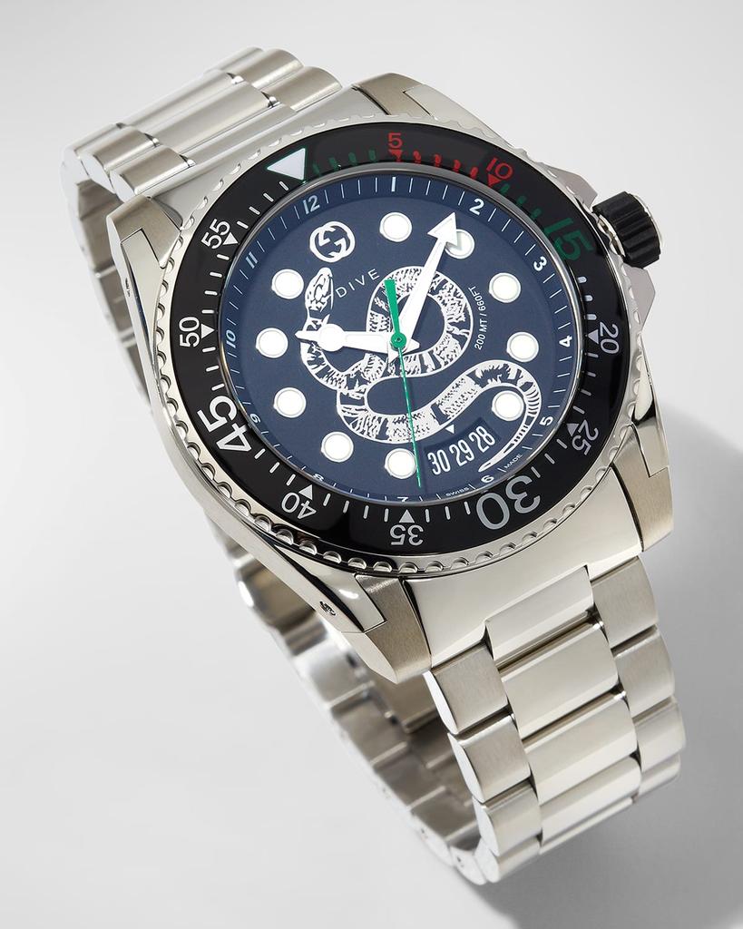 Men's Dive King Snake Stainless Steel Watch with Bracelet商品第3张图片规格展示