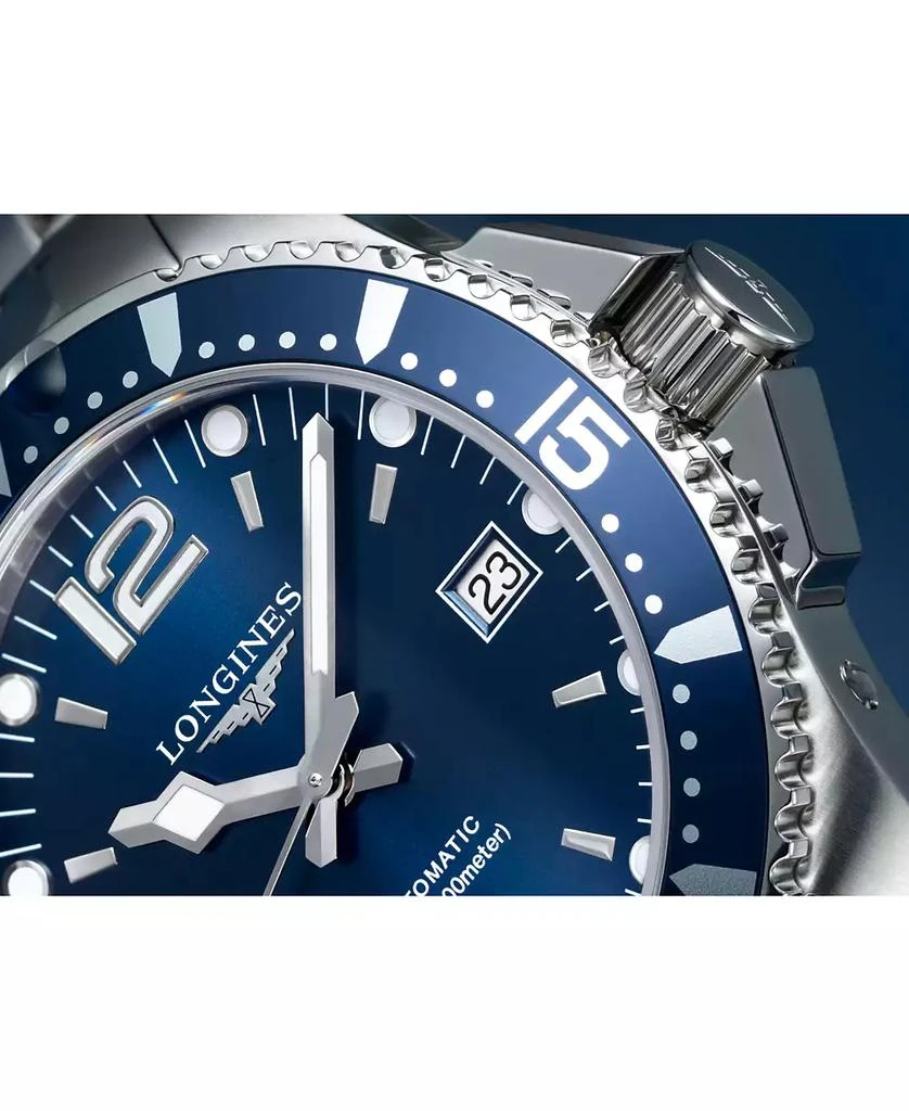 商品Longines|Men's Swiss Automatic HydroConquest Stainless Steel Bracelet Watch 41mm,价格¥10412,第4张图片详细描述