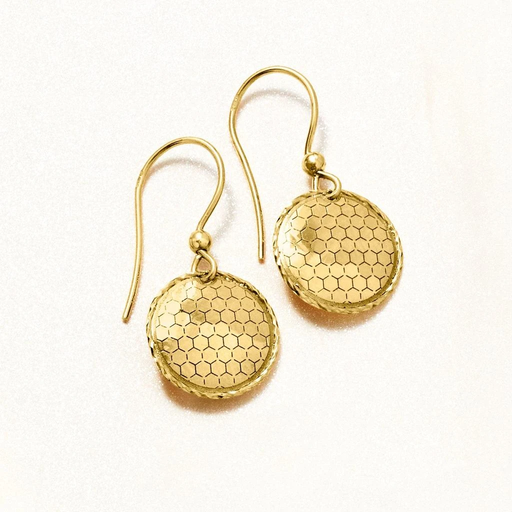 商品Ross-Simons|Ross-Simons Italian 18kt Yellow Gold Honeycomb Circle Drop Earrings,价格¥3567,第3张图片详细描述