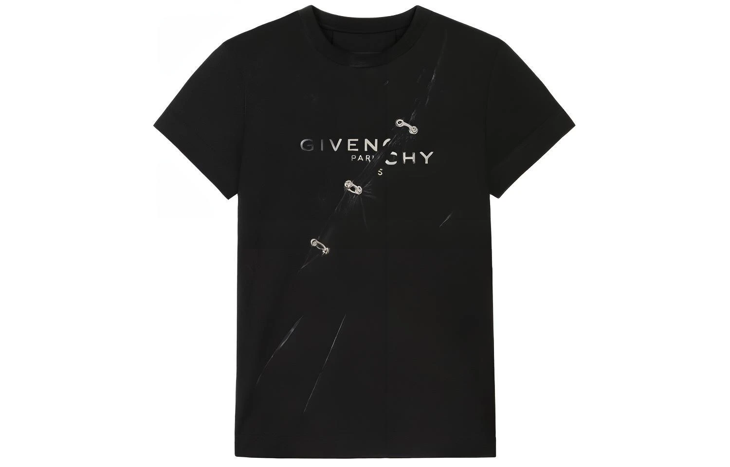 商品[国内直发] Givenchy|GIVENCHY纪梵希  视觉陷阱效果字母徽标修身短袖 T恤 女款 黑色,价格¥2544,第1张图片