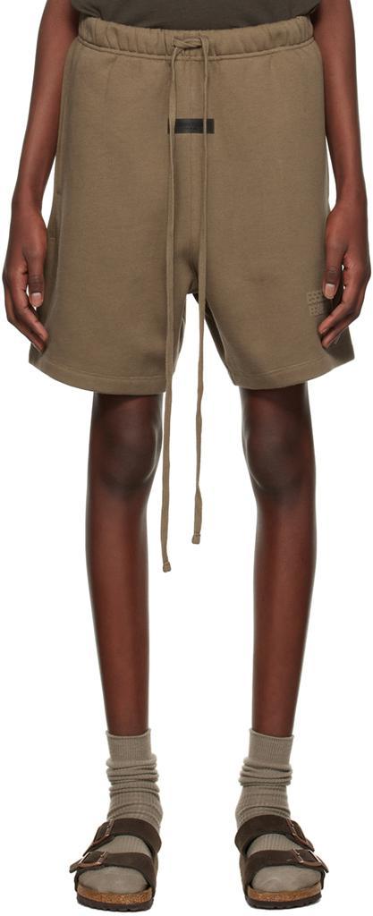 商品Essentials|Brown Flocked Shorts,价格¥343,第1张图片