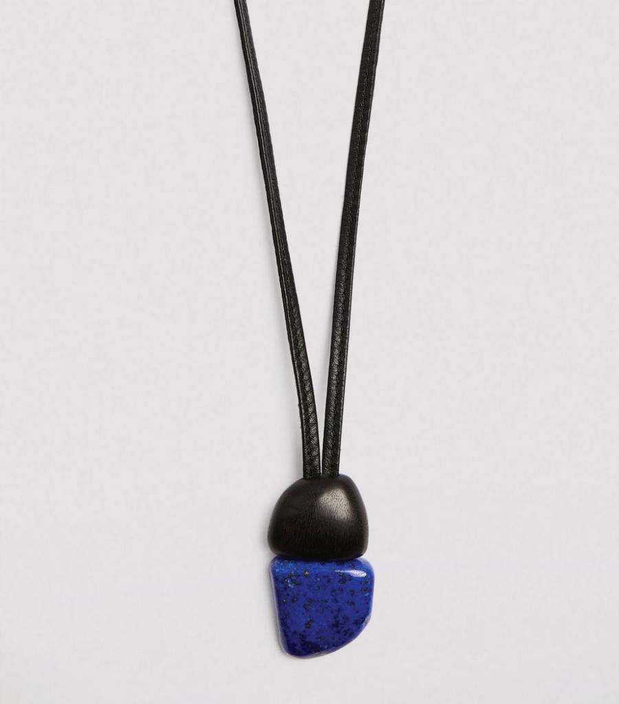 Lapis Lazuli and Kamagong Pendant Necklace商品第2张图片规格展示