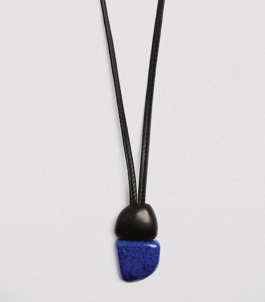 商品Eskandar|Lapis Lazuli and Kamagong Pendant Necklace,价格¥4878,第2张图片详细描述