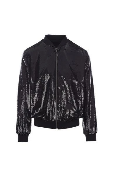 商品Prada|Prada Sequin-Embellished Long-Sleeved Zipped Bomber Jacket,价格¥20135,第1张图片