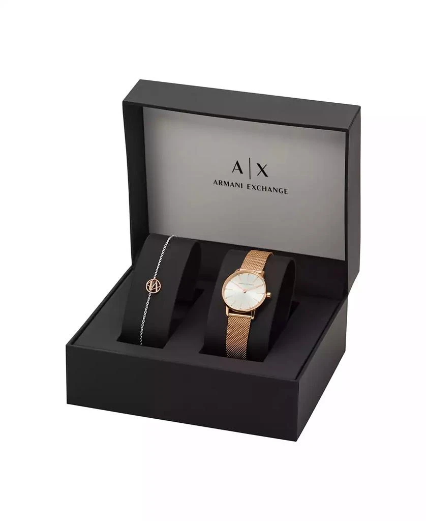 商品Armani Exchange|AX Women's Rose Gold-Tone Mesh strap Watch with Bracelet 28mm,价格¥1422,第5张图片详细描述