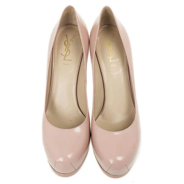 商品[二手商品] Yves Saint Laurent|Saint Laurent Paris Pink Leather Tribtoo Platform Pumps Size 38,价格¥2674,第3张图片详细描述
