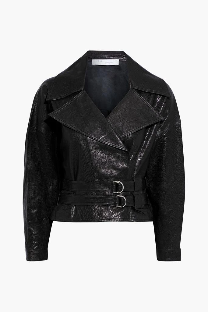 商品IRO|Isba cropped textured-leather biker jacket,价格¥2255,第3张图片详细描述