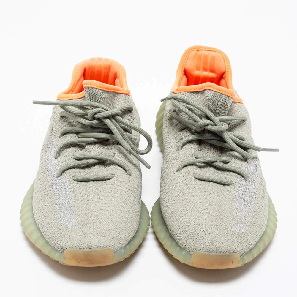商品[二手商品] YEEZY|Yeezy x adidas Grey Knit Fabric Boost 350 V2 Desert Sage Reflective Sneakers Size 43 2/3,价格¥2669,第3张图片详细描述