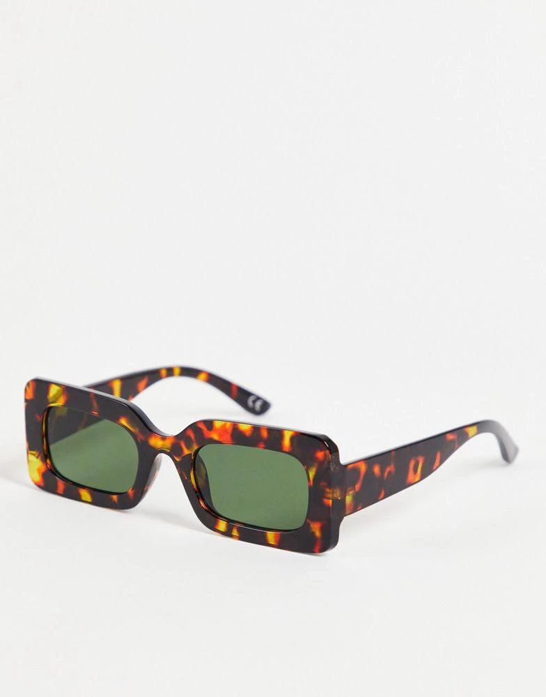 商品ASOS|ASOS DESIGN chunky mid square sunglasses in milky tort,价格¥39,第1张图片