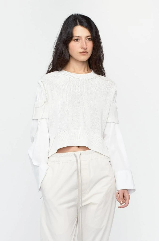 商品Adidas|Y'S YOHJI YAMAMOTO White Shirt Collar Pullover,价格¥2693,第1张图片