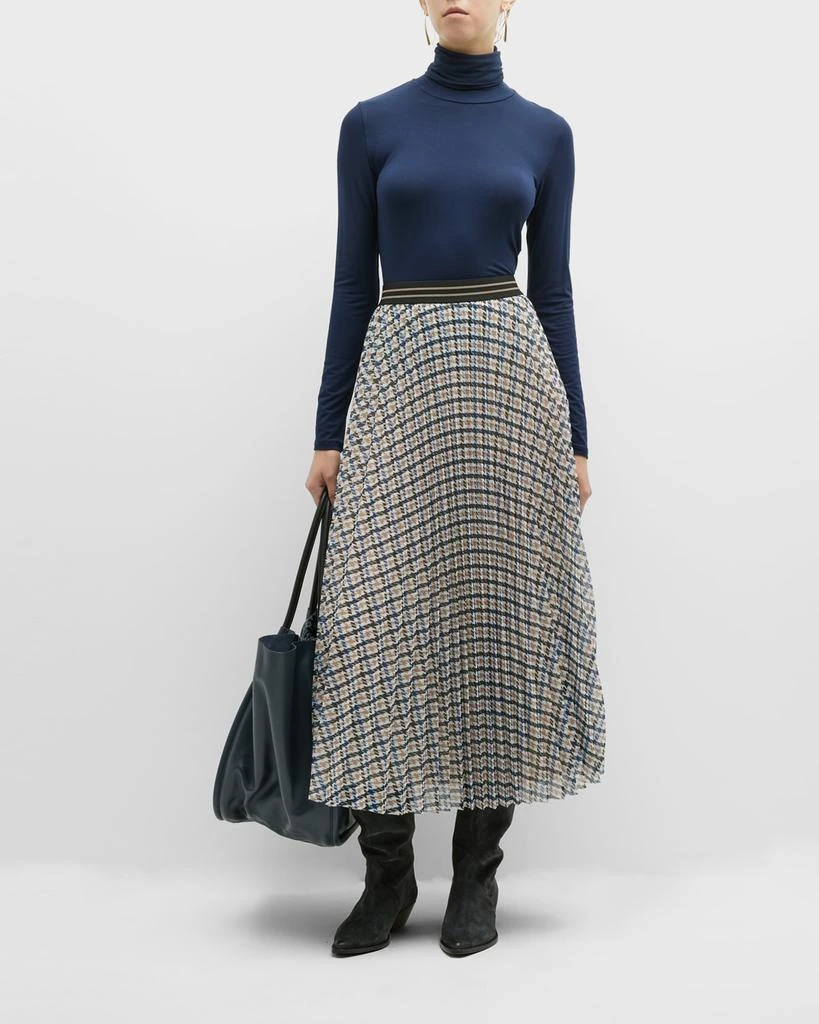 商品Marella|Fresco Pleated Houndstooth Tulle Midi Skirt,价格¥929,第3张图片详细描述