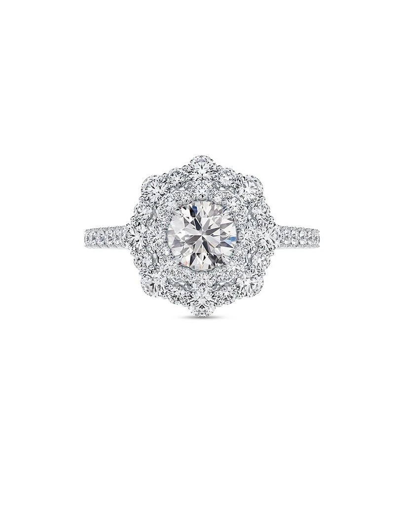 商品De Beers Forevermark|Center of My Universe® Floral Halo Ring in 18K White Gold, 1.80 ct. t.w.,价格¥37646,第1张图片