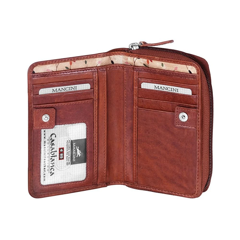 商品Mancini Leather Goods|Casablanca Collection RFID Secure Small Clutch Wallet,价格¥661,第4张图片详细描述