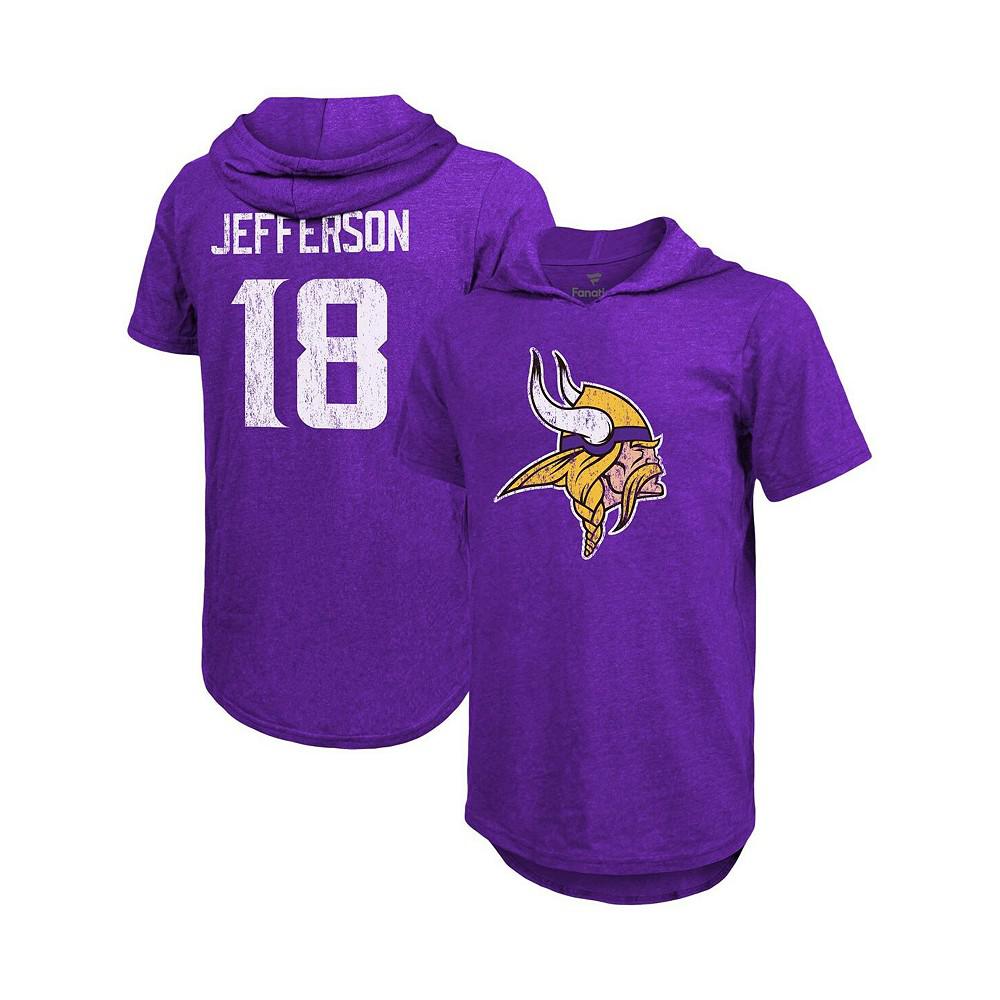 Justin Jefferson Minnesota Vikings Majestic Threads Women's Name & Number  V-Neck T-Shirt - White