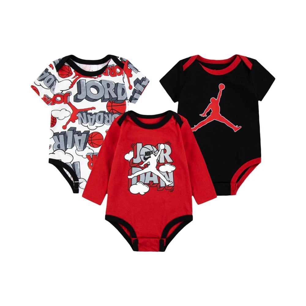 商品Jordan|Baby Boys Jumpman Comic Bodysuits, Pack of 3,价格¥212,第1张图片