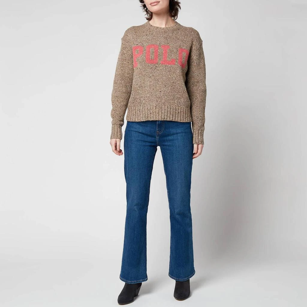 商品Ralph Lauren|Polo Ralph Lauren Women's Classic Polo Sweatshirt - Tan/Pink Multi,价格¥996,第3张图片详细描述