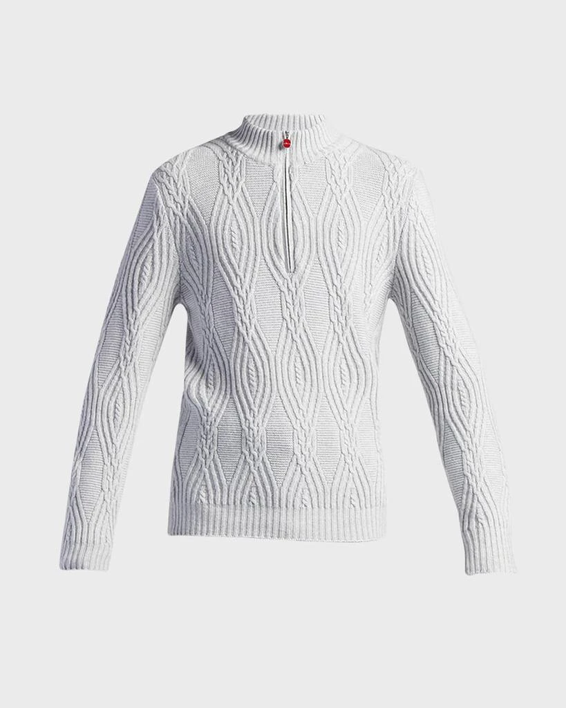 商品Kiton|Men's Cashmere Cable Knit Full-Zip Sweater,价格¥9640,第2张图片详细描述