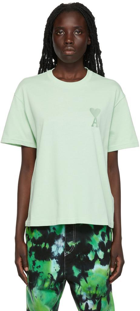 商品AMI|女式 绿色爱心T恤,价格¥546,第1张图片