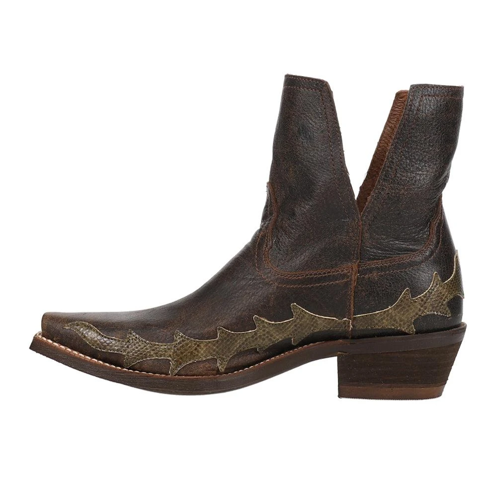 商品Nocona Boots|Sitrine Brown Distressed Snake Print Cowboy Booties,价格¥620,第3张图片详细描述