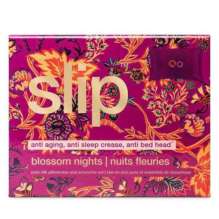 商品Slip|Blossom Nights Pure Silk Pillowcase and Scrunchies Gift Set,价格¥333,第2张图片详细描述