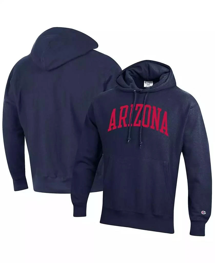 商品CHAMPION|Men's Navy Arizona Wildcats Team Arch Reverse Weave Pullover Hoodie,价格¥471,第1张图片