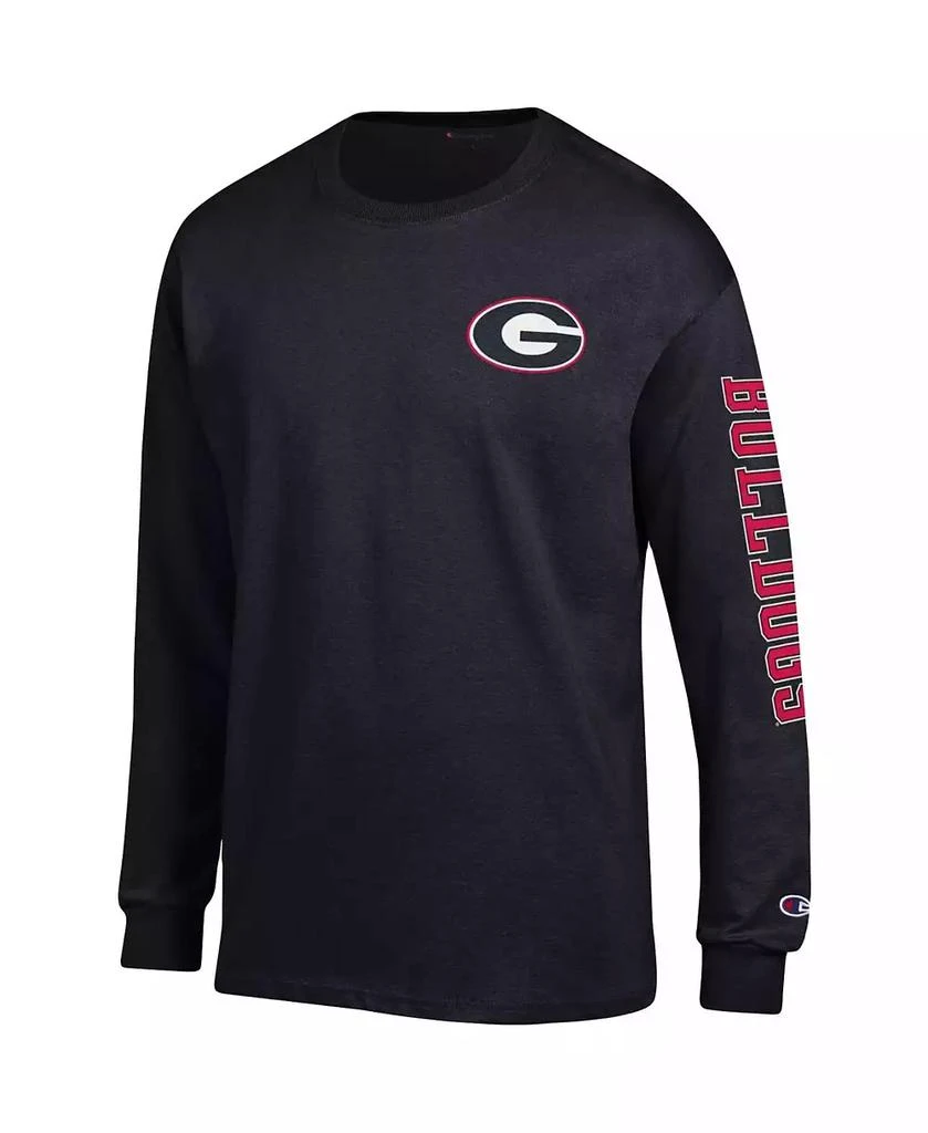 商品CHAMPION|Men's Black Georgia Bulldogs Team Stack Long Sleeve T-shirt,价格¥225,第2张图片详细描述