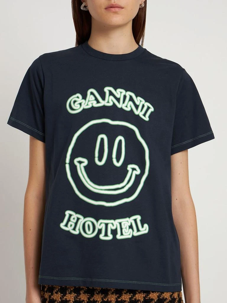 商品Ganni|Logo Printed Organic Cotton T-shirt,价格¥708,第2张图片详细描述