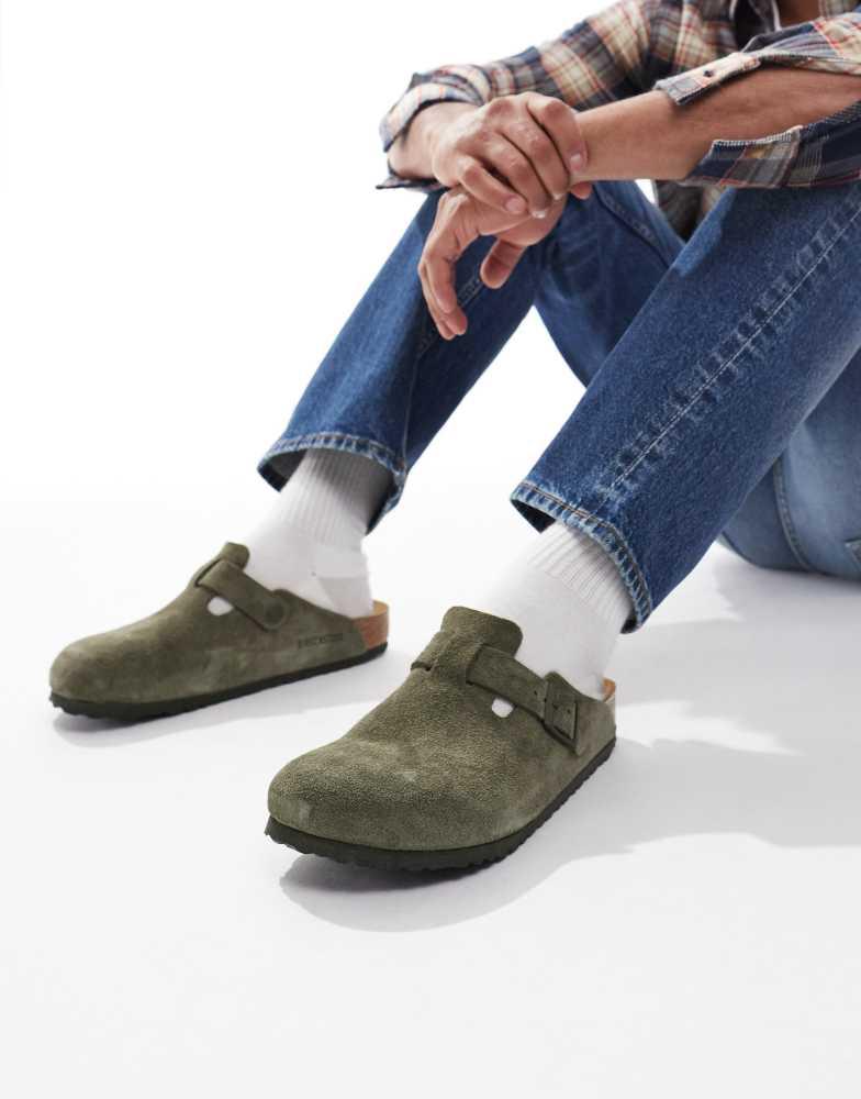 Birkenstock Birkenstock Boston suede clogs in thyme khaki  display picture 2