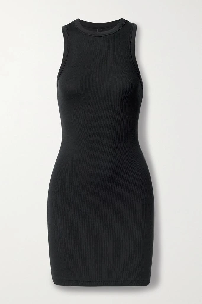 商品SKIMS|罗纹弹力棉质平纹布迷你连衣裙 （颜色：soot）,价格¥433,第1张图片