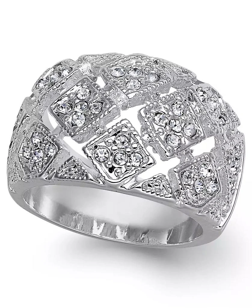 商品Charter Club|Silver Plate Crystal Mesh Wide Ring,价格¥256,第1张图片