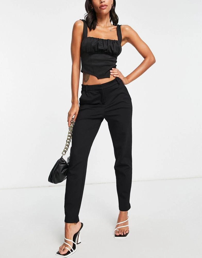 商品VERO MODA|Vero Moda jersey cigarette trousers in black,价格¥268,第4张图片详细描述