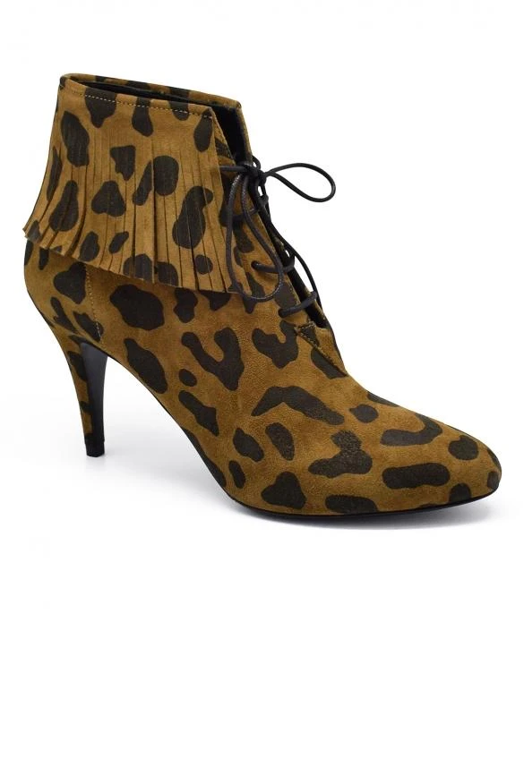商品Yves Saint Laurent|Luxury shoes for women saint laurent kiki boots in leopard suede,价格¥3531,第3张图片详细描述